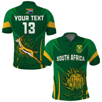 (Custom Text and Number) South Africa Rugby Polo Shirt Springboks Champion LT13 - Wonder Print Shop