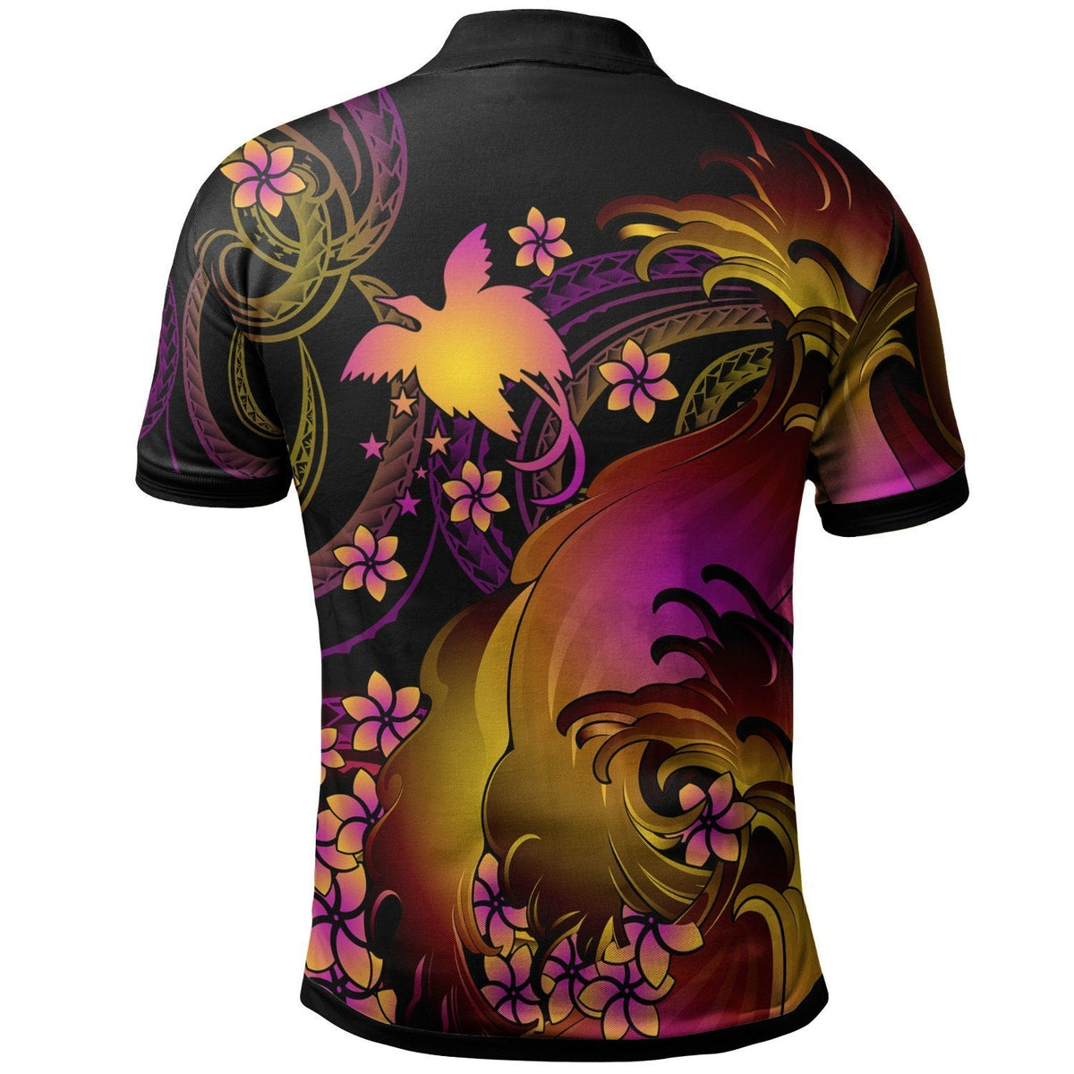 Papua New Guinea Polo Shirt PNG in wave - Wonder Print Shop
