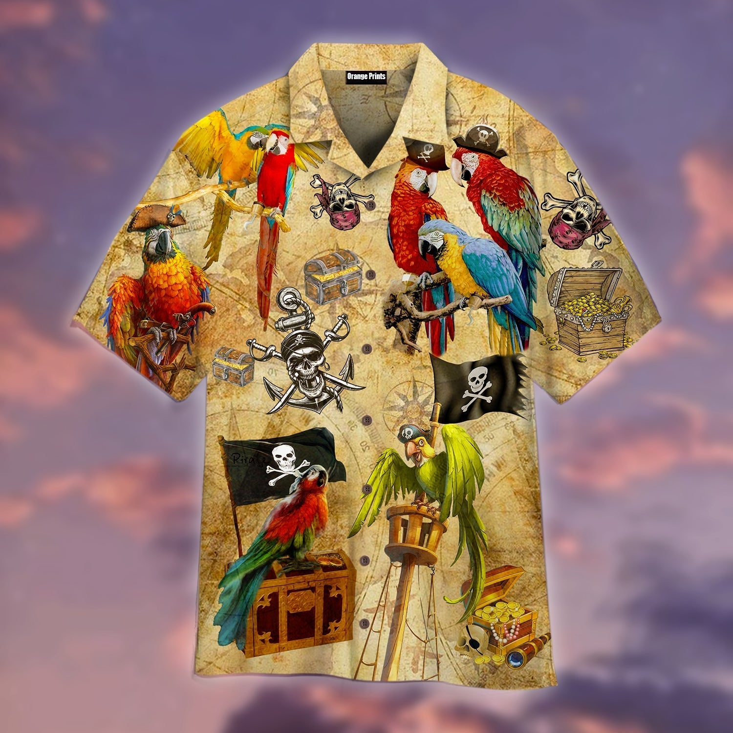 Parrots Pirates King Hawaiian Shirt - Wonder Print Shop
