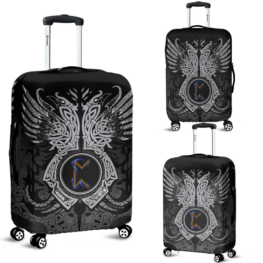 Viking Luggage Cover - Perth Rune, Raven Tattoo RLT12 - Wonder Print Shop