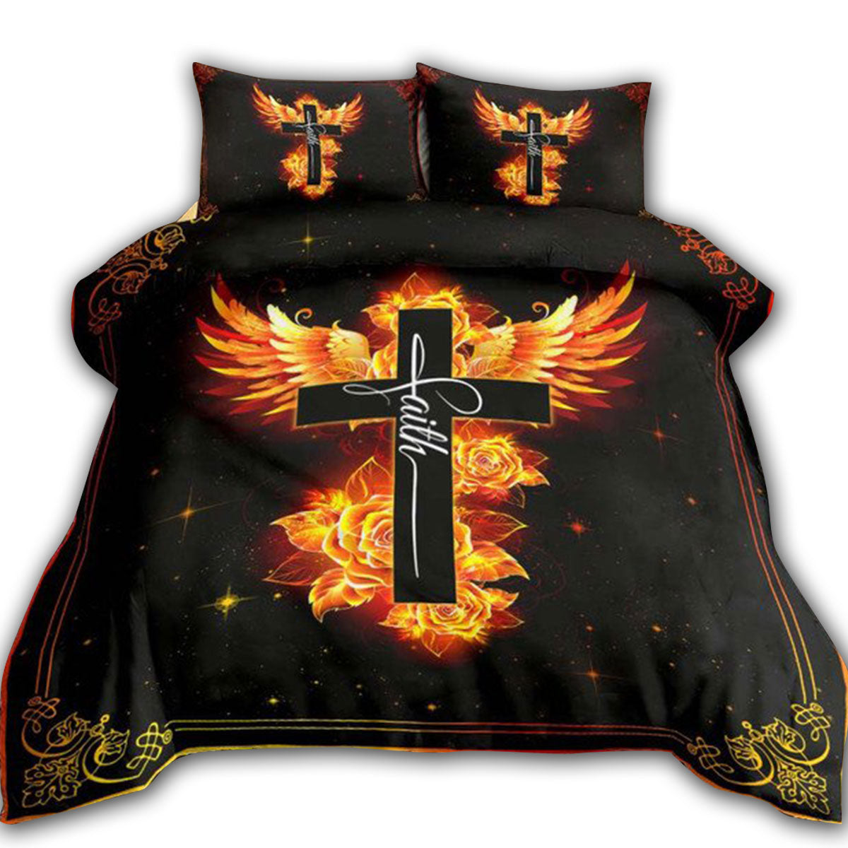 Jesus Phoenix Rose Faith Bedding Set - Wonder Print Shop