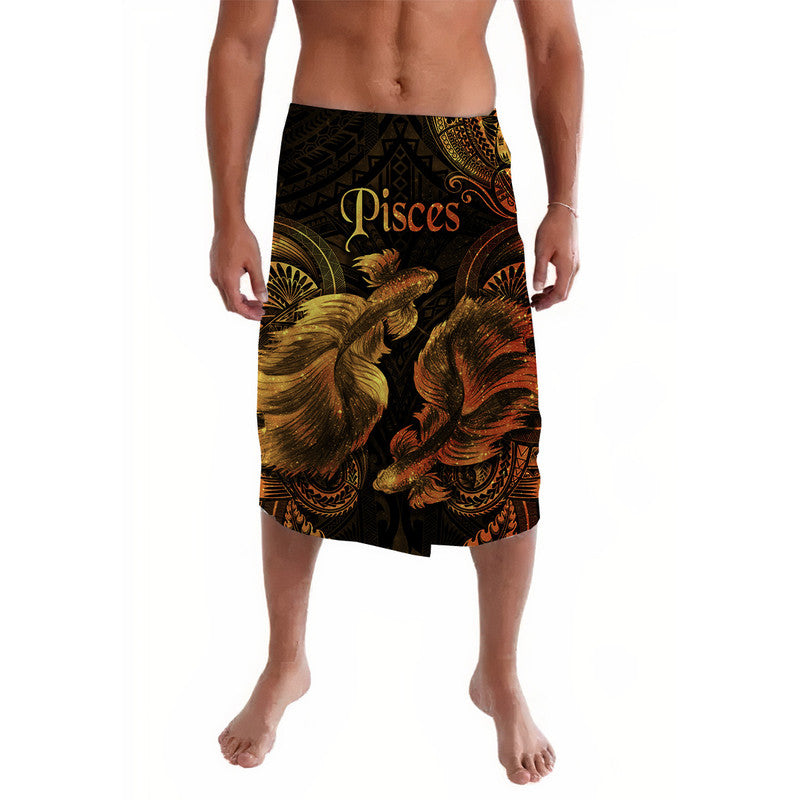 Pisces Zodiac Polynesian Lavalava Unique Style - Gold LT8 - Wonder Print Shop