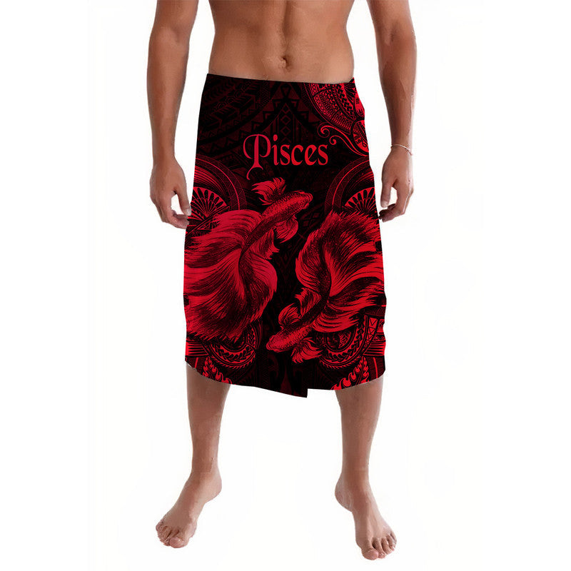Pisces Zodiac Polynesian Lavalava Unique Style - Red LT8 - Wonder Print Shop