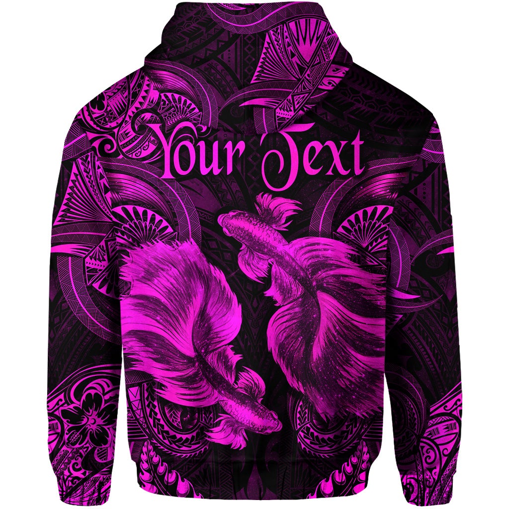 Custom Pisces Zodiac Polynesian Hoodie Unique Style Pink LT8 - Wonder Print Shop