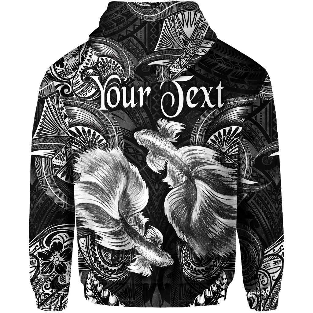 Custom Pisces Zodiac Polynesian Zip Hoodie Unique Style Black LT8 - Wonder Print Shop