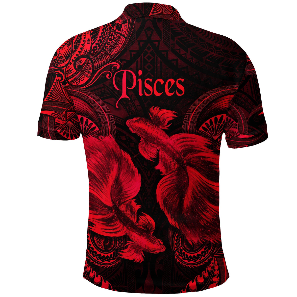 Pisces Zodiac Polynesian Polo Shirt Unique Style Red LT8 - Wonder Print Shop