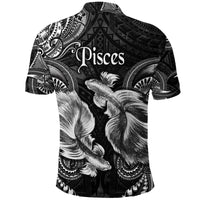Pisces Zodiac Polynesian Polo Shirt Unique Style Black LT8 - Wonder Print Shop