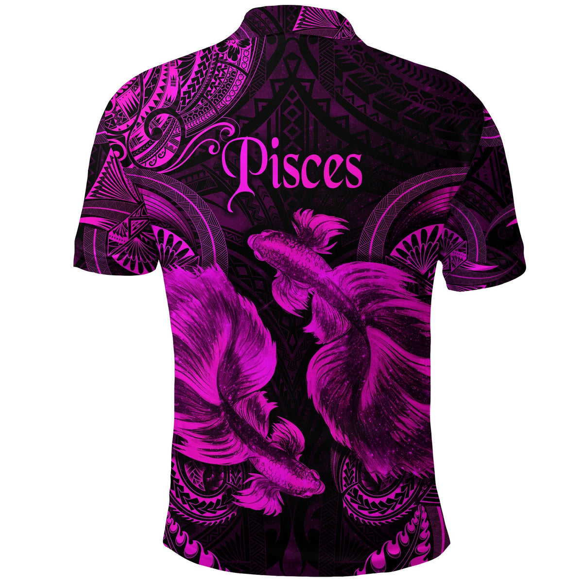 Pisces Zodiac Polynesian Polo Shirt Unique Style Pink LT8 - Wonder Print Shop