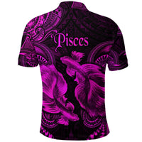 Pisces Zodiac Polynesian Polo Shirt Unique Style Pink LT8 - Wonder Print Shop