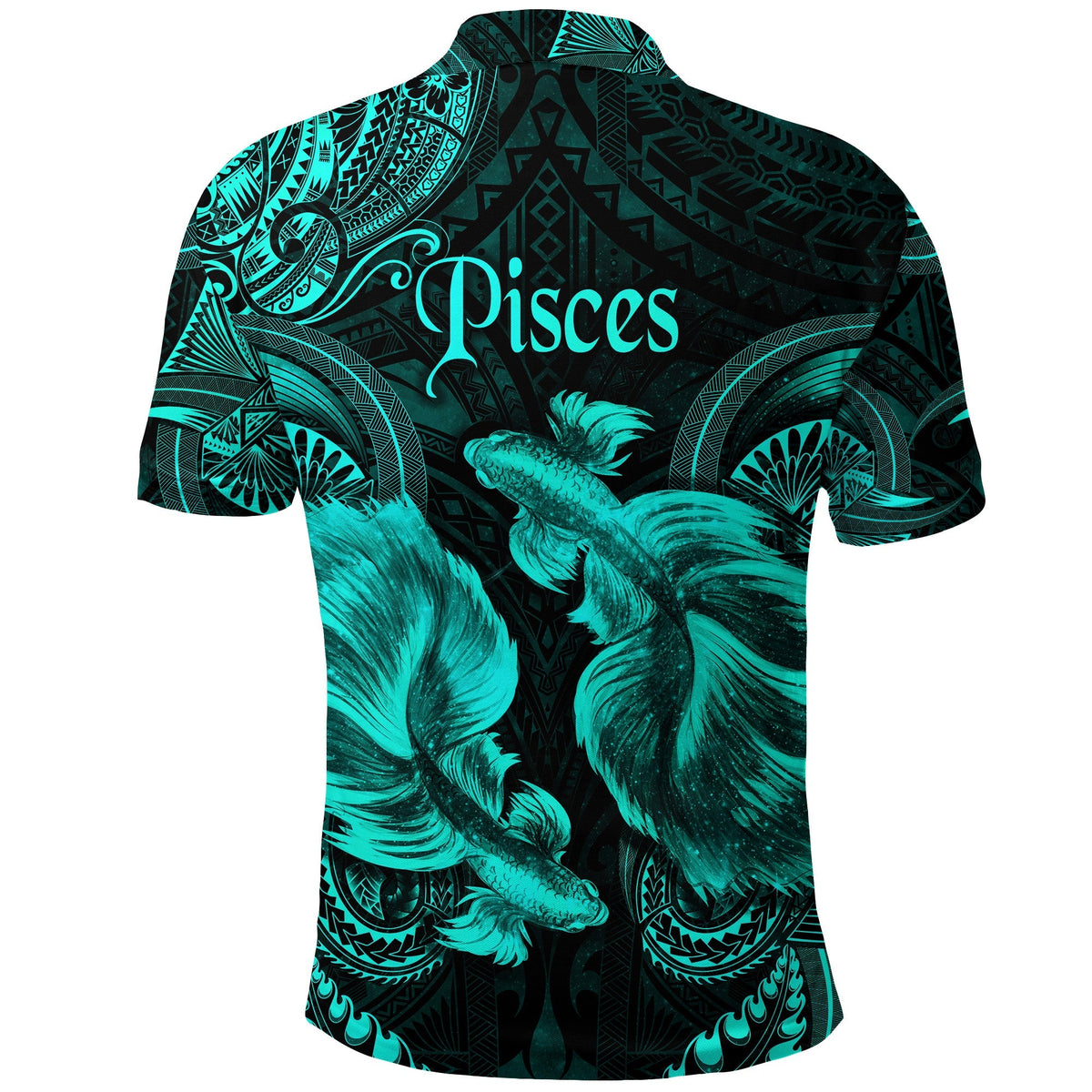 Pisces Zodiac Polynesian Polo Shirt Unique Style Turquoise LT8 - Wonder Print Shop
