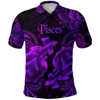 Pisces Zodiac Polynesian Polo Shirt Unique Style Purple LT8 - Wonder Print Shop
