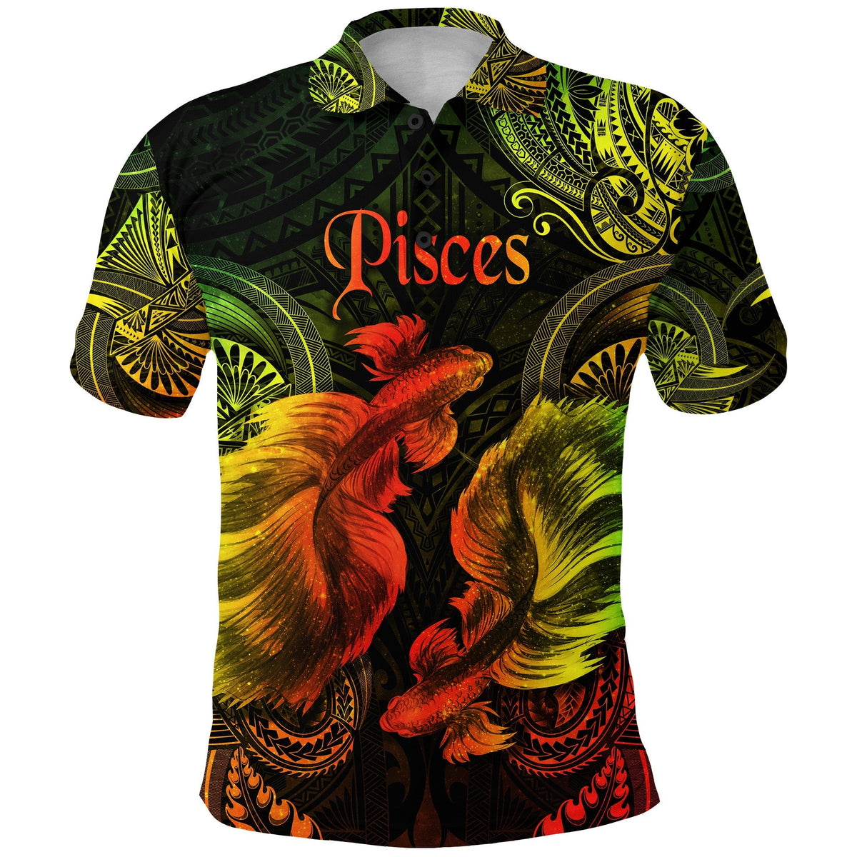 Pisces Zodiac Polynesian Polo Shirt Unique Style Reggae LT8 - Wonder Print Shop