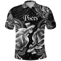 Custom Pisces Zodiac Polynesian Polo Shirt Unique Style Black LT8 - Wonder Print Shop