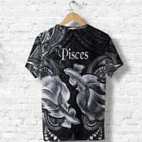 Pisces Zodiac Polynesian T Shirt Unique Style Black LT8 - Wonder Print Shop