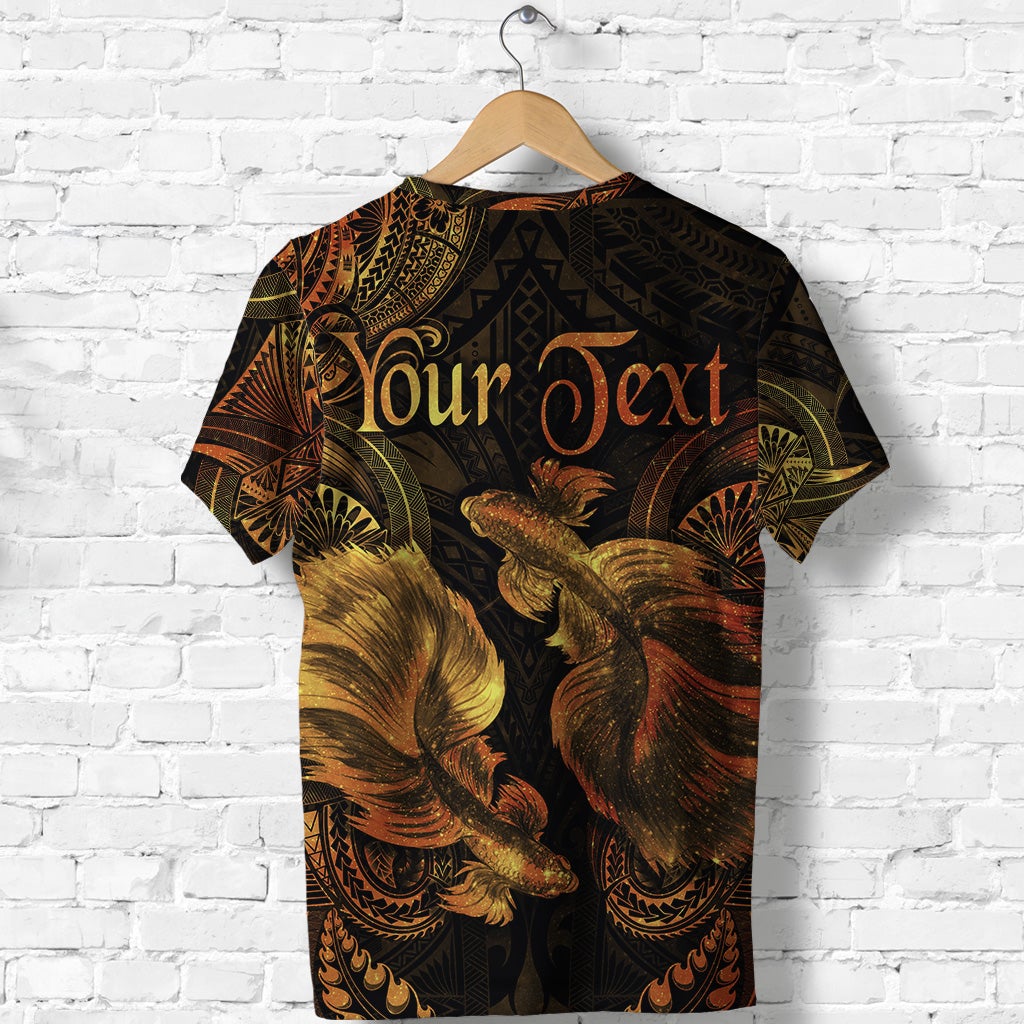 Custom Pisces Zodiac Polynesian T Shirt Unique Style Gold LT8 - Wonder Print Shop