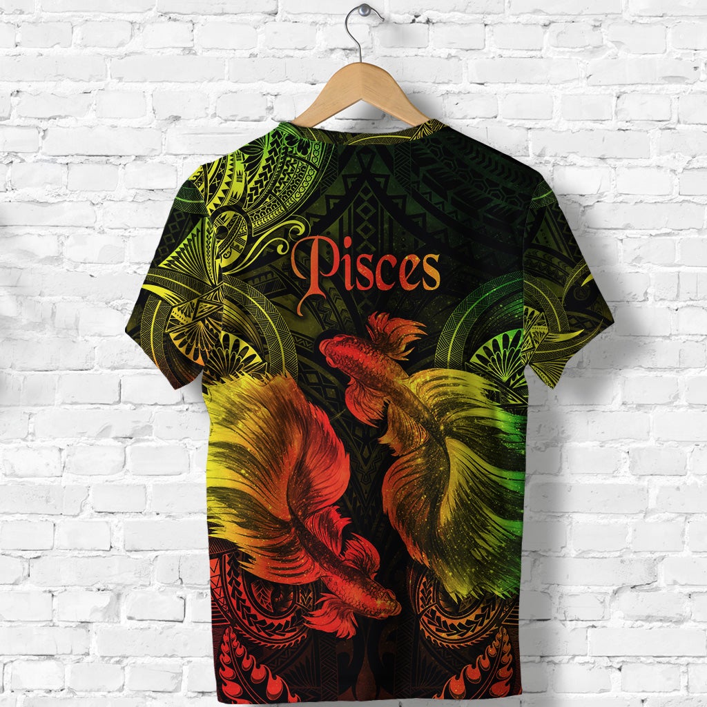 Pisces Zodiac Polynesian T Shirt Unique Style Reggae LT8 - Wonder Print Shop