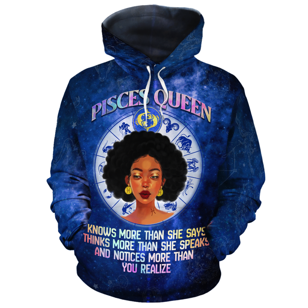 African Hoodie Pisces Queen Fleece Hoodie - Wonder Print Shop
