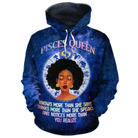 African Hoodie Pisces Queen Fleece Hoodie - Wonder Print Shop