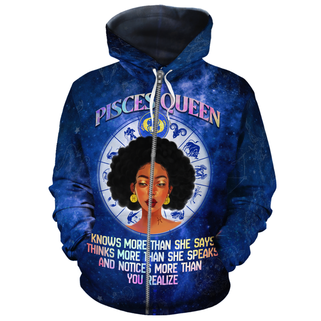African Hoodie Pisces Queen Fleece Hoodie - Wonder Print Shop