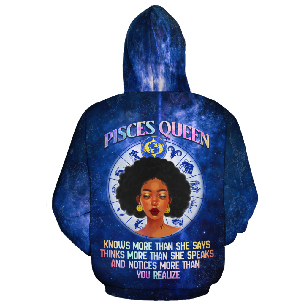African Hoodie Pisces Queen Fleece Hoodie - Wonder Print Shop