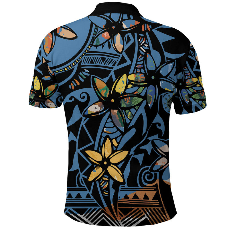 Plumeria Curve Polynesian Polo Shirt - Wonder Print Shop