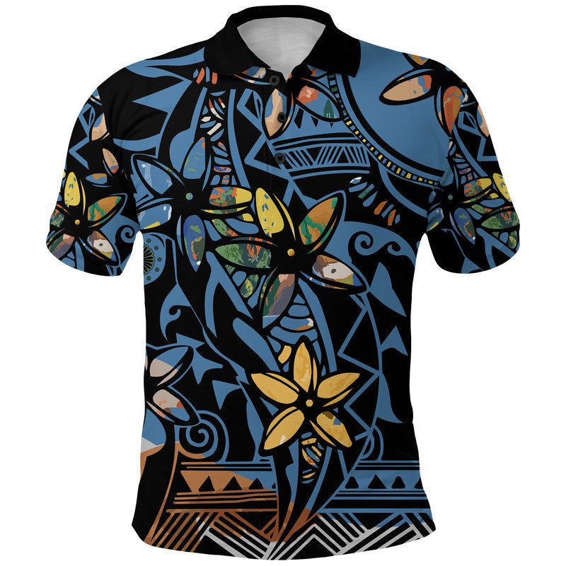 Plumeria Curve Polynesian Polo Shirt - Wonder Print Shop
