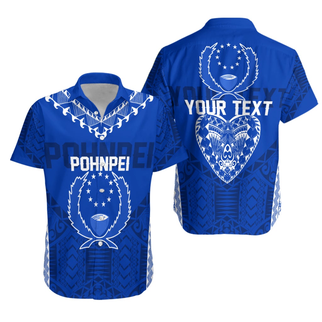 (Custom Personalised) FSM Pohnpei Heart Shape Hawaiian Shirt Micronesia Pattern - Wonder Print Shop