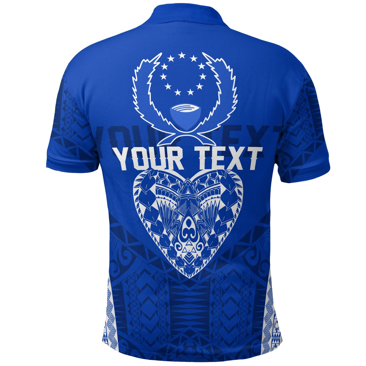 Custom FSM Pohnpei Heart Shape Polo Shirt Micronesia Pattern - Wonder Print Shop