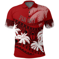 Custom Fiji Day Polo Shirt Flying Fijians Masi Kesa Style Red - Wonder Print Shop