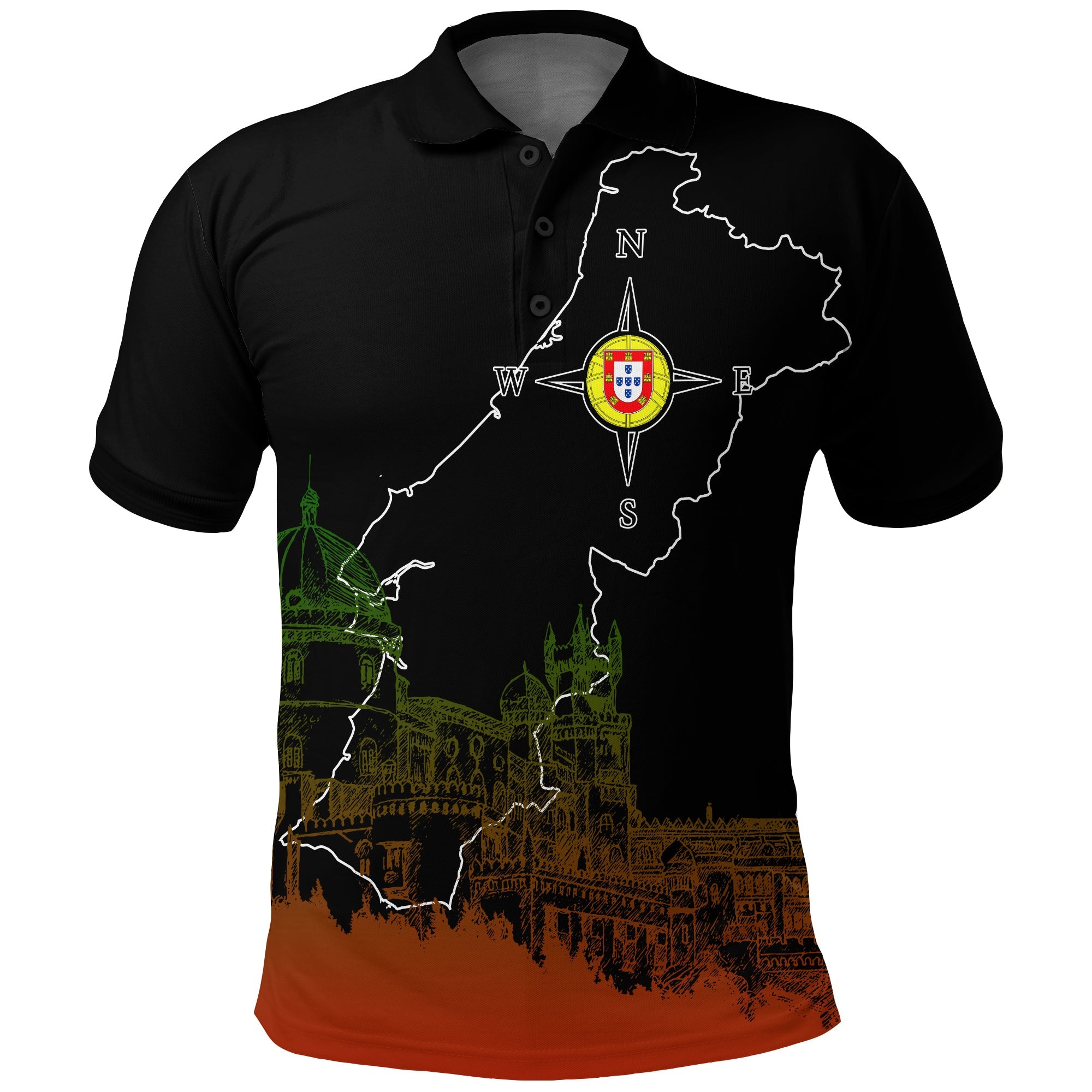 custom-personalised-portugal-pena-palace-sketch-art-polo-shirt-portuguese-map