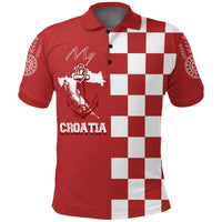 Croatia Checkerboard Polo Shirt Croatia Flag with Eagle - Wonder Print Shop