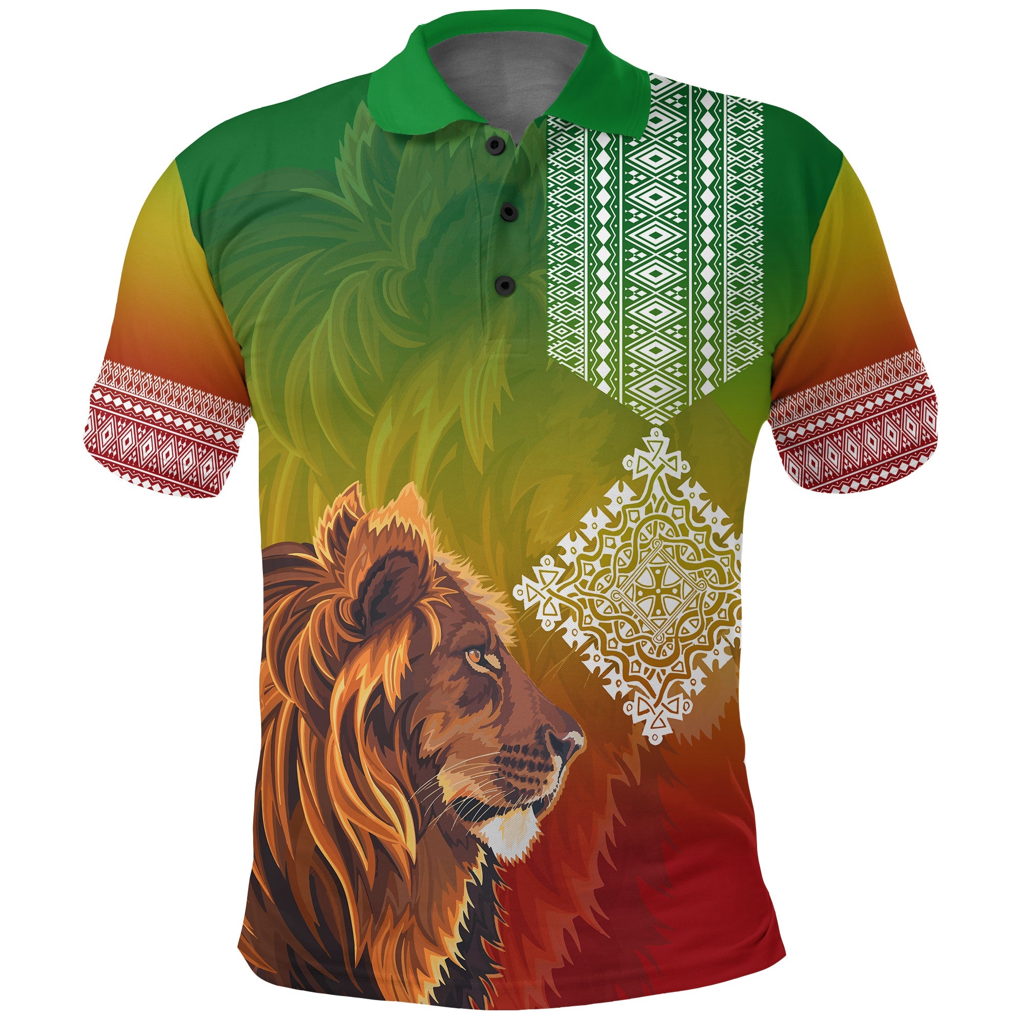 custom-personalised-ethiopia-lion-of-judah-polo-shirt-ethiopia-flag-gradient