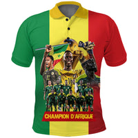 Senegal Football Champion DAfrique Polo Shirt Senegal Flag - Wonder Print Shop