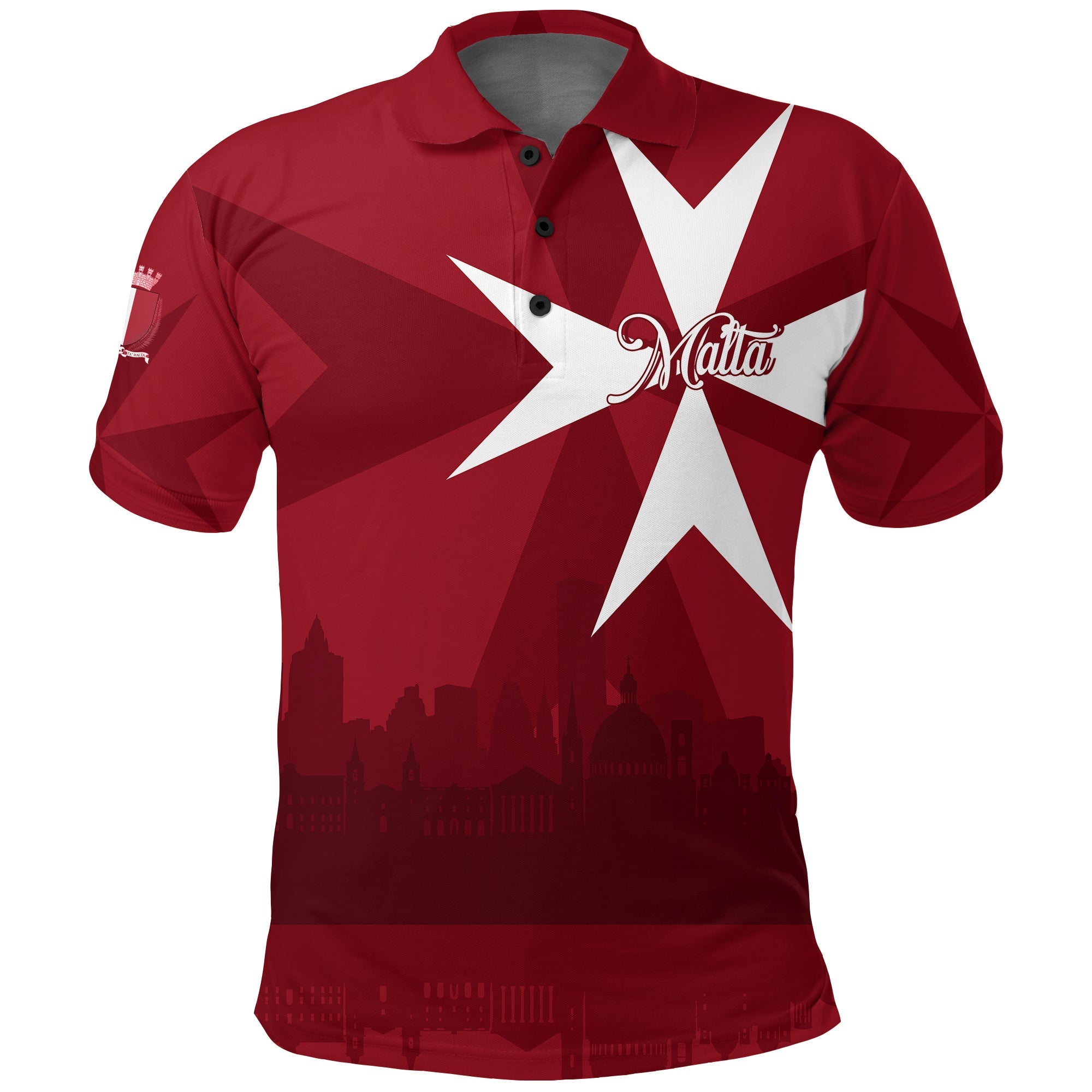 custom-personalised-malta-valletta-skyline-polo-shirt-maltese-cross
