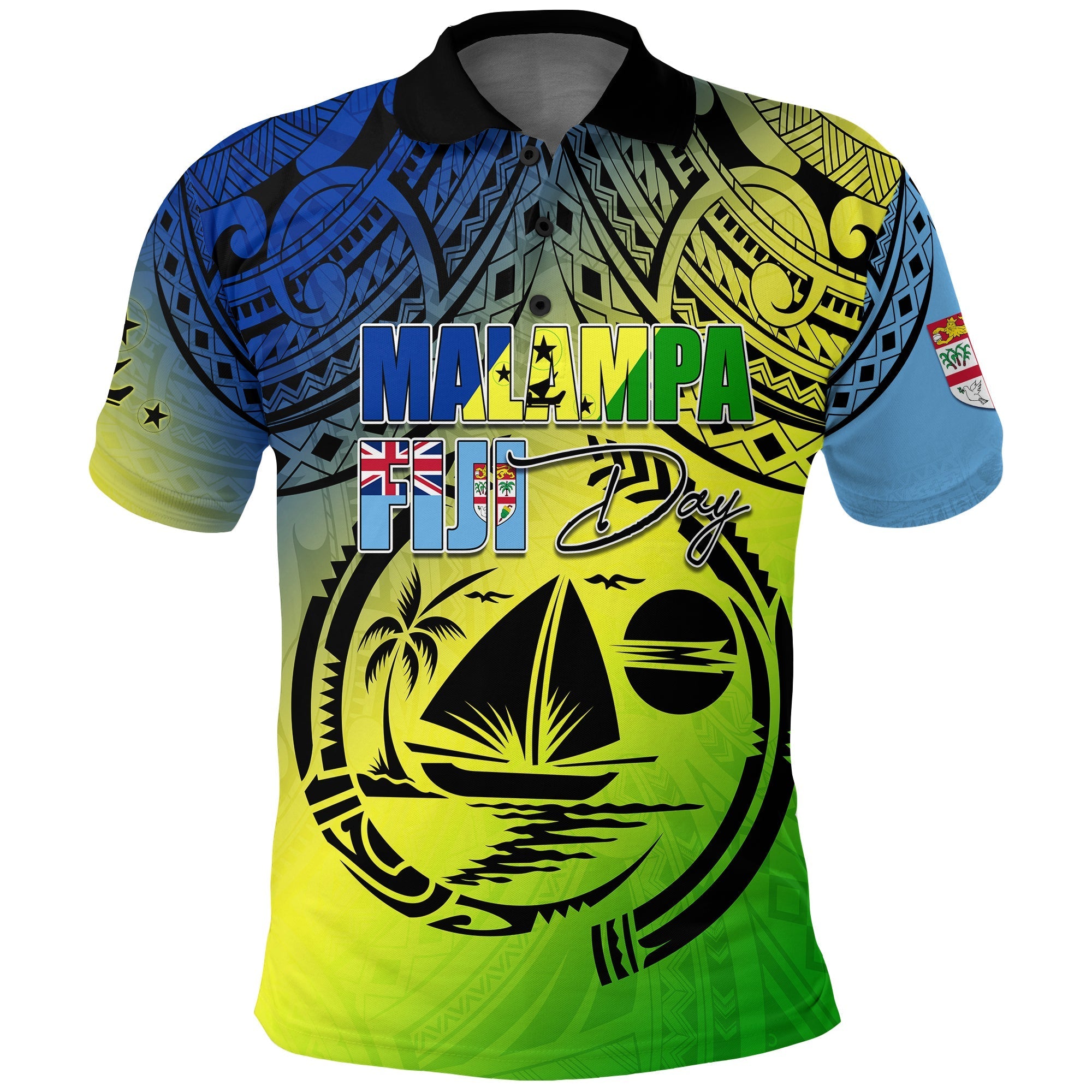 Malampa Fiji Day Polo Shirt Flags Mix Style - Wonder Print Shop