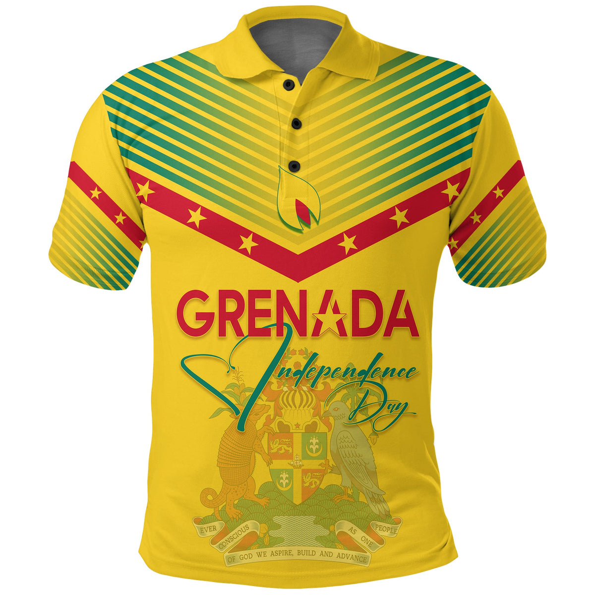 Grenada Polo Shirt Independence Day Geometric Style Ver 02 - Wonder Print Shop