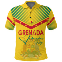 Grenada Polo Shirt Independence Day Geometric Style Ver 02 - Wonder Print Shop