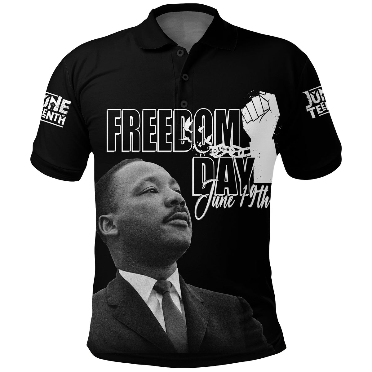 Juneteenth MLK Custom Polo Shirt Freedom Day - Wonder Print Shop