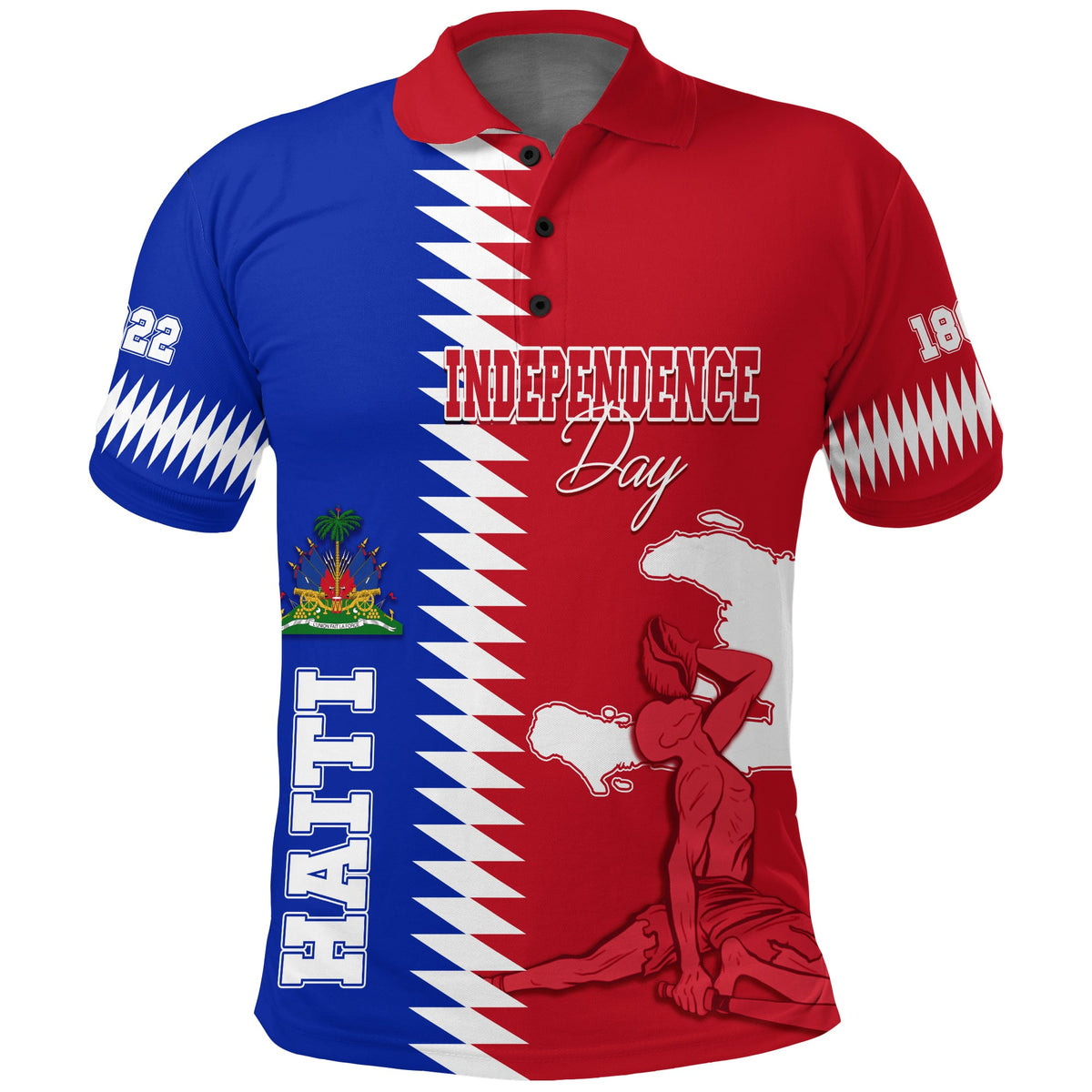 Haiti Polo Shirt Independence Day Negre Marron Simple Style - Wonder Print Shop
