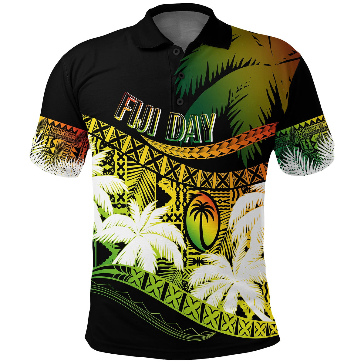 Custom Fiji Day Polo Shirt Flying Fijians Masi Kesa Style Reggae - Wonder Print Shop