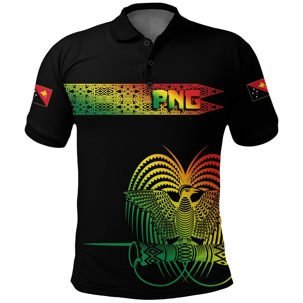 PNG Hibiscus Tribal Pattern Polo Shirt Motuan Reggae Color - Wonder Print Shop