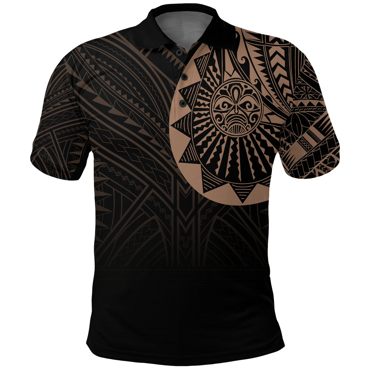 Polynesian Full Sleeve Tattoo Polo Shirt Blush Color - Wonder Print Shop