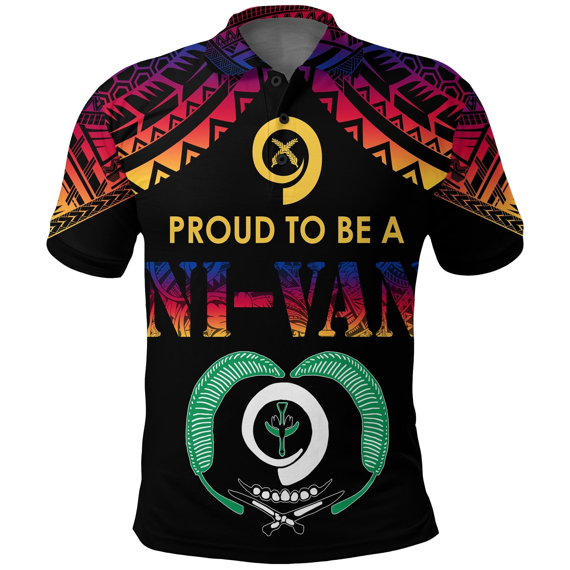 Vanuatu Proud To Be A Ni Van Polynesian Pattern Polo Shirt Torba Province - Wonder Print Shop