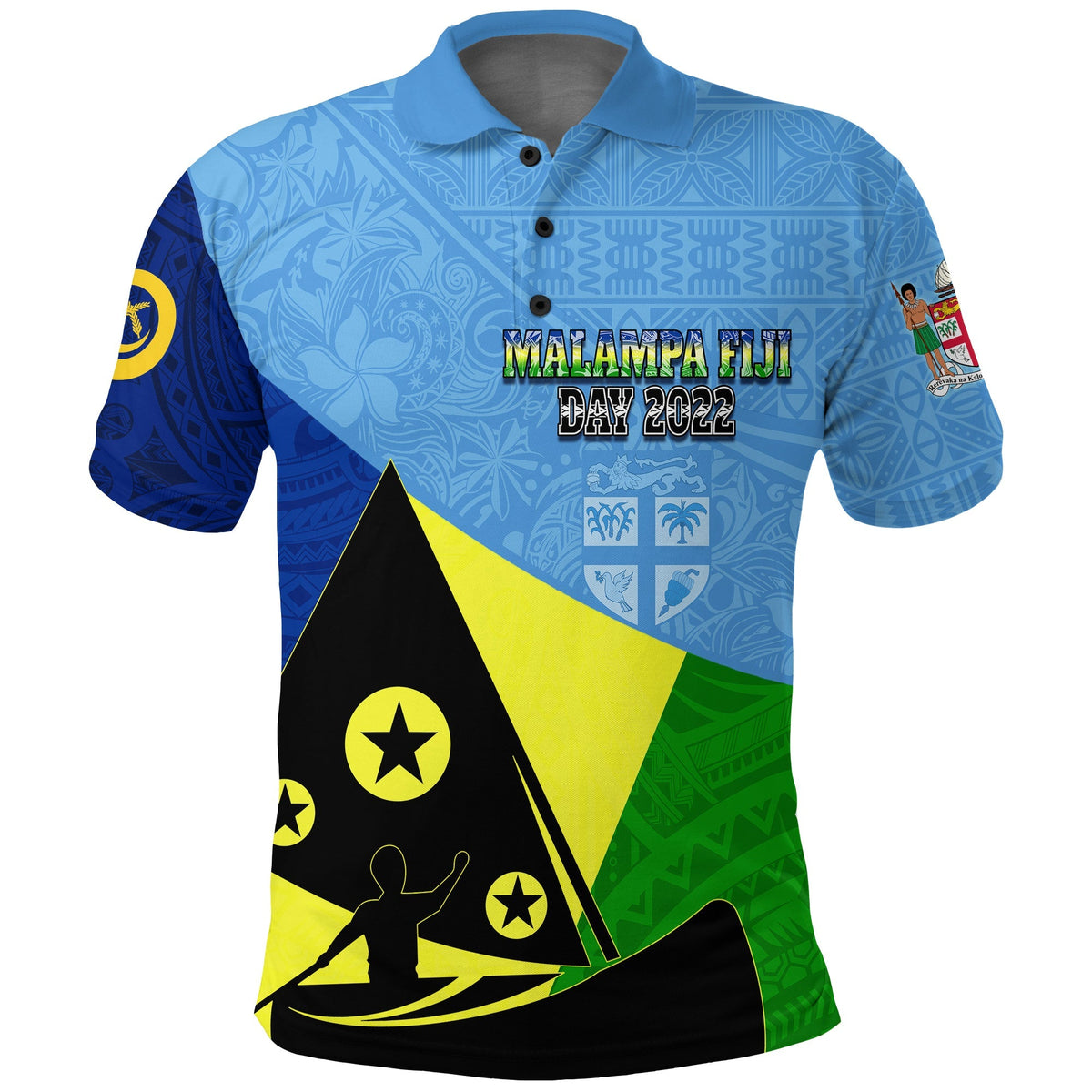 Malampa Fiji Day Polo Shirt Mix Tapa Style - Wonder Print Shop