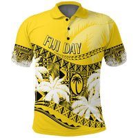 Custom Fiji Day Polo Shirt Flying Fijians Masi Kesa Style Gold - Wonder Print Shop