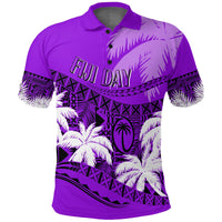 Custom Fiji Day Polo Shirt Flying Fijians Masi Kesa Style Violet - Wonder Print Shop