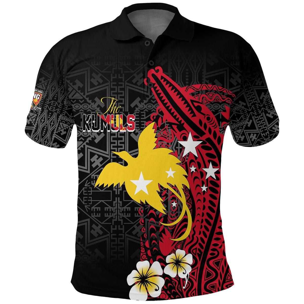 Papua New Guinea Independence Polo Shirt PNG Kumuls Tribal Crocodile - Wonder Print Shop
