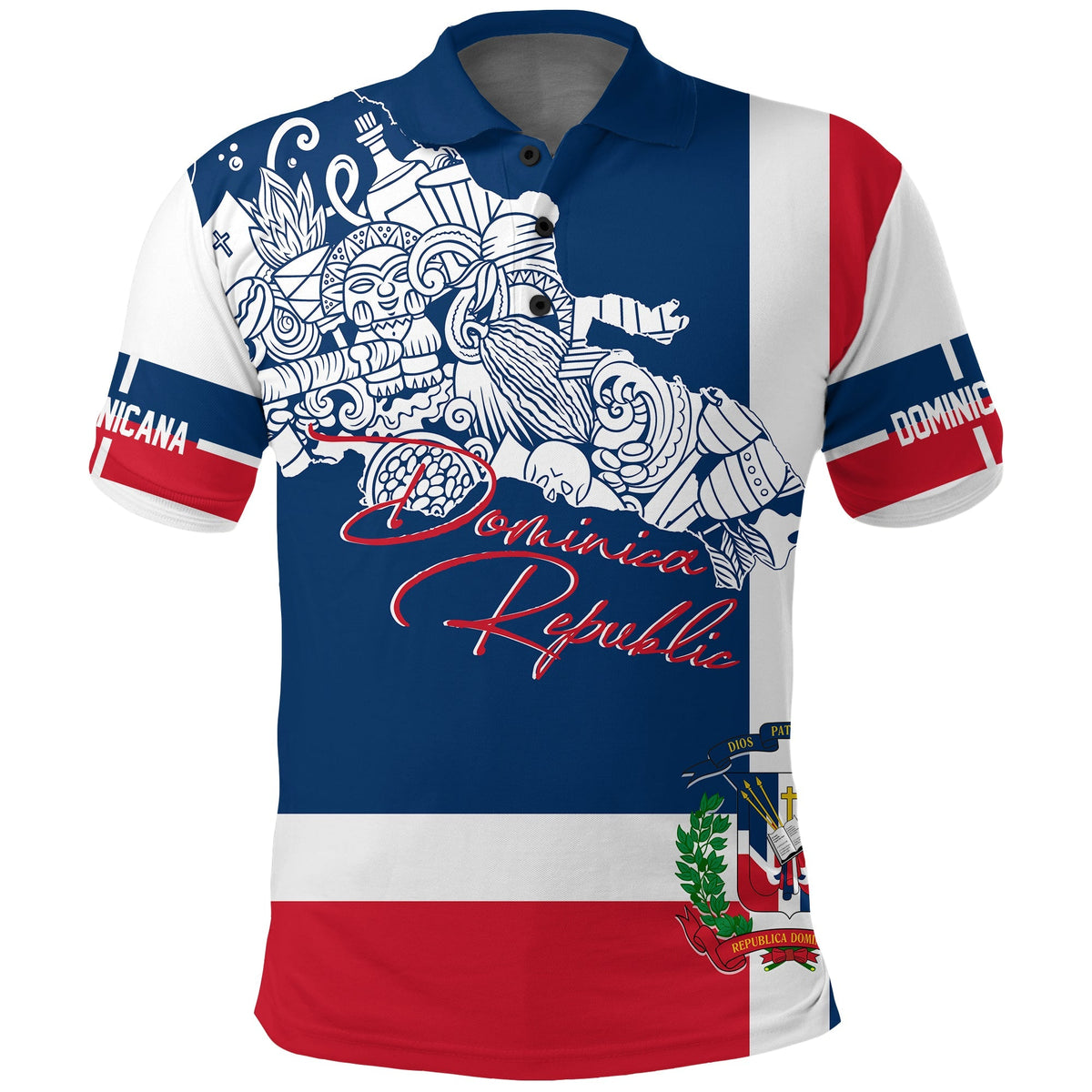 Dominican Republic Polo Shirt Independence Day Flag Style - Wonder Print Shop