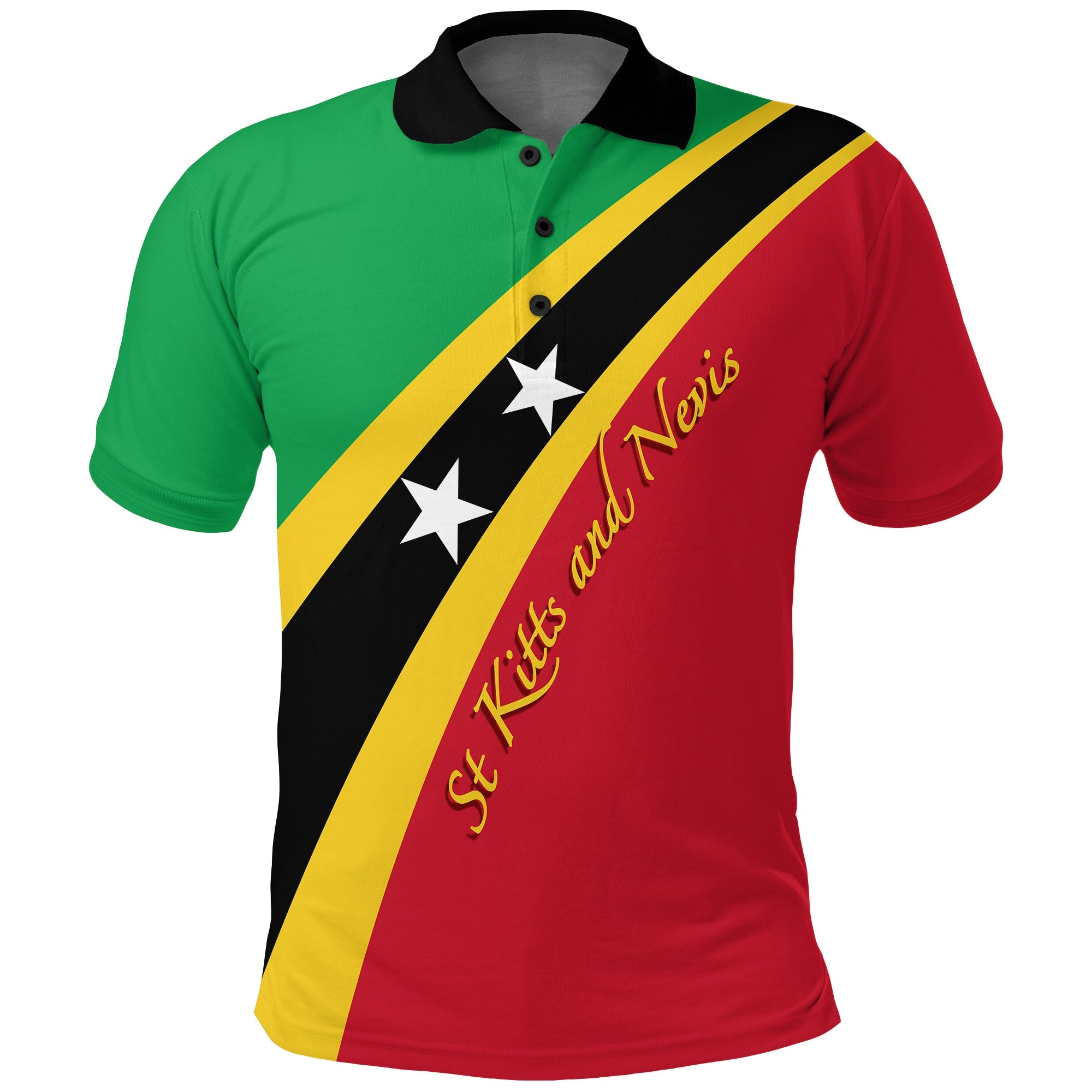 saint-kitts-and-nevis-personalised-polo-shirt-skn-flag-simple-style