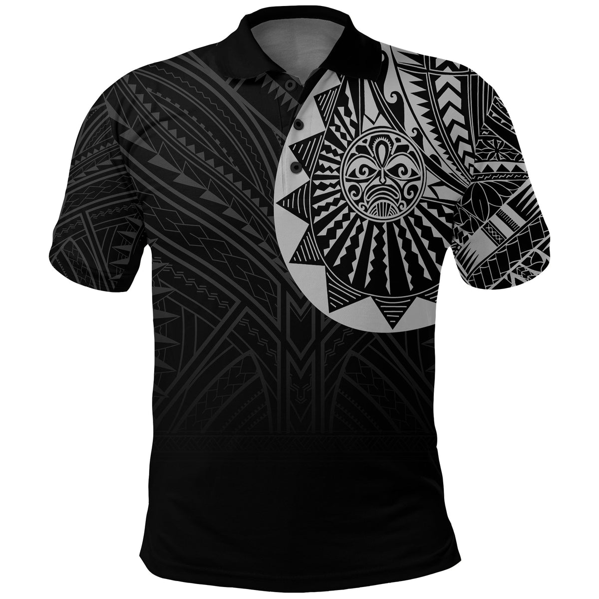 Polynesian Full Sleeve Tattoo Polo Shirt Silver Vibes - Wonder Print Shop